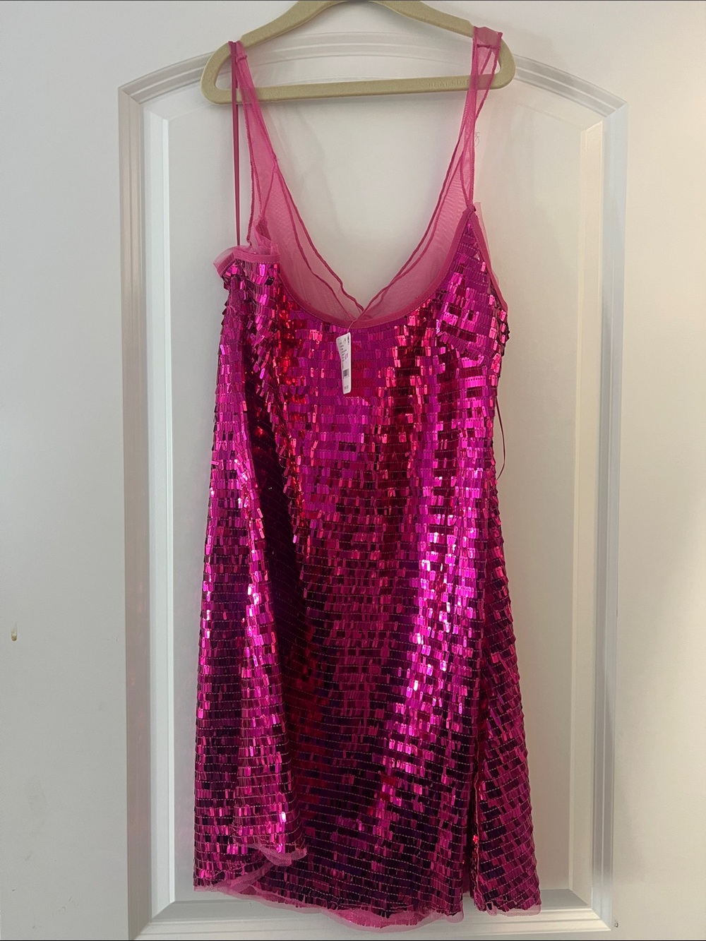 Free People Hot Pink Sequin Slip Dress - Women Intimates & Sleepwear - Picture 3 of 4